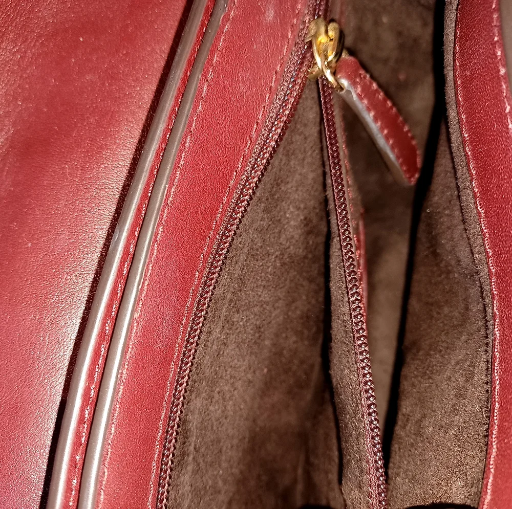 Michael Kors Oxblood Maroon Burgundy Wine Studded Shoulder Bag Purse - Picture 7 of 8